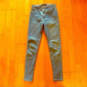 Super High Waist Blue Skinny Jeans